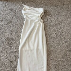Elegant White One shoulder Dress